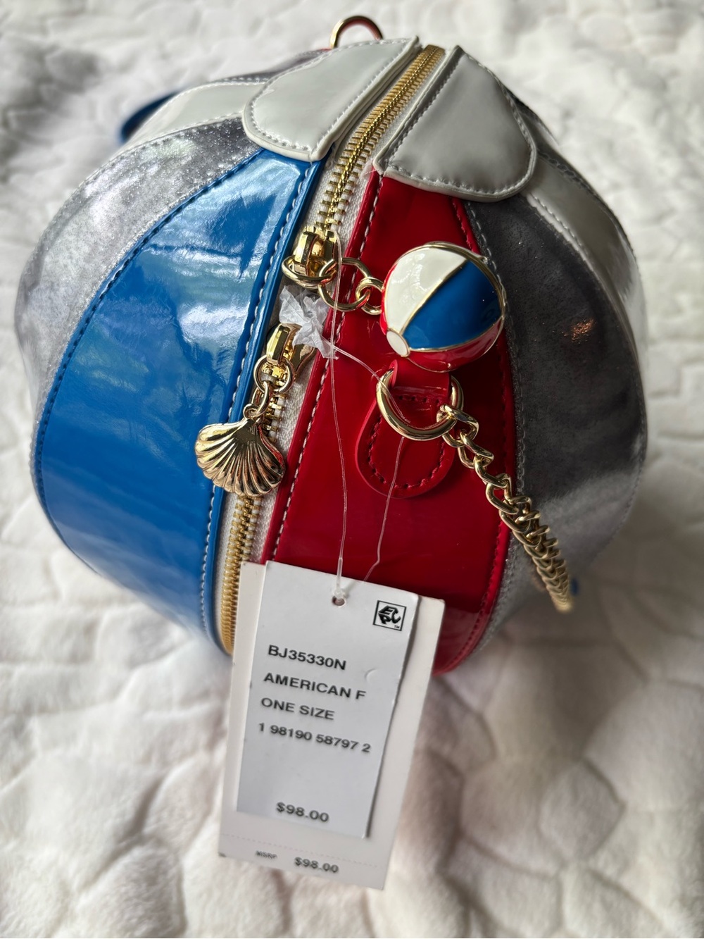 Betsey Johnson KITSCH HAVIN A BALL AMERICAN FLAG - Picture 4 of 12